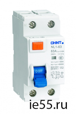 Устройство защитного отключения(УЗО) NL1-63 6kA 2P 16A 10mA тип A (CHINT)